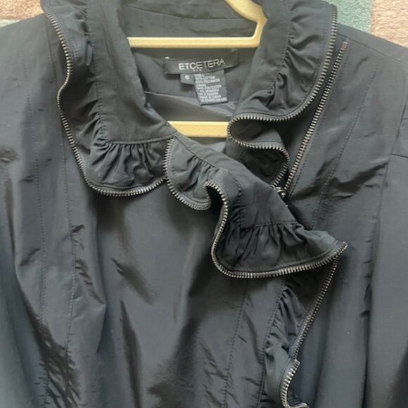 Ectetera Light Weight Black Coat with Ruffles, Size 6 - Picture 5 of 8
